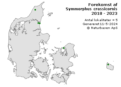 Symmorphus crassicornis - udbredelseskort