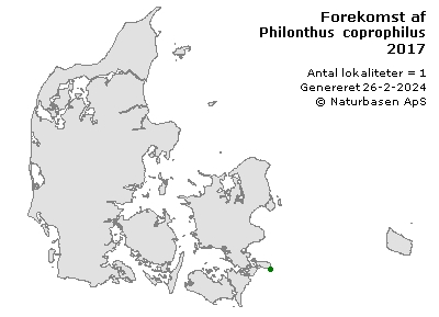 Philonthus coprophilus - udbredelseskort