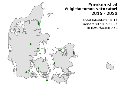 Vulgichneumon saturatorius - udbredelseskort
