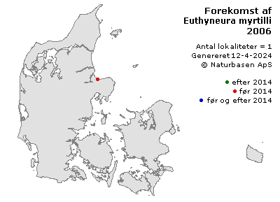 Euthyneura myrtilli - udbredelseskort