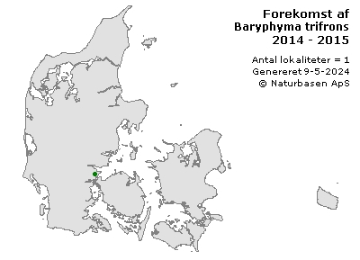 Baryphyma trifrons - udbredelseskort
