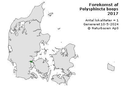 Polysphincta boops - udbredelseskort