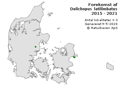 Dolichopus latilimbatus - udbredelseskort