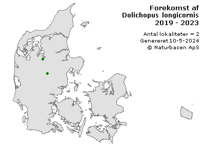 Dolichopus longicornis - udbredelseskort