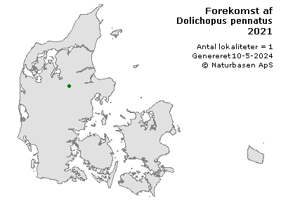 Dolichopus pennatus - udbredelseskort