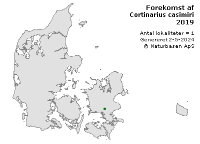 Cortinarius casimiri - udbredelseskort