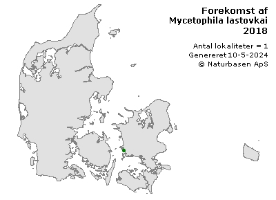 Mycetophila lastovkai - udbredelseskort