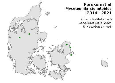 Mycetophila signatoides - udbredelseskort