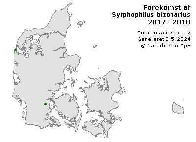 Syrphophilus bizonarius - udbredelseskort