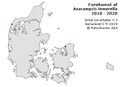 Anacampsis temerella - udbredelseskort