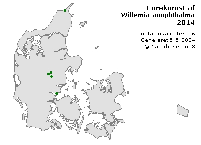 Willemia anophthalma - udbredelseskort