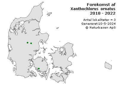 Xanthochlorus ornatus - udbredelseskort