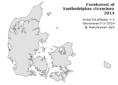 Xanthodelphax stramineus - udbredelseskort