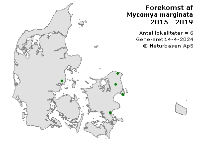 Mycomya marginata - udbredelseskort