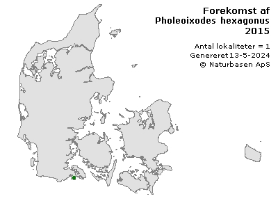 Pholeoixodes hexagonus - udbredelseskort