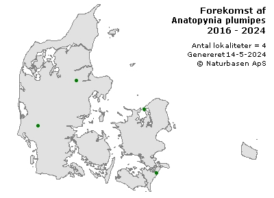 Anatopynia plumipes - udbredelseskort