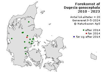 Dugesia gonocephala - udbredelseskort