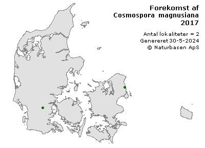 Cosmospora magnusiana - udbredelseskort