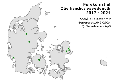 Otiorhynchus pseudonothus - udbredelseskort