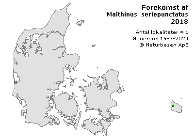 Malthinus seriepunctatus - udbredelseskort