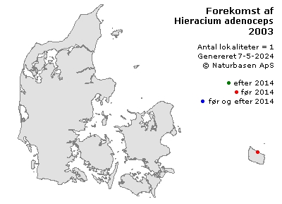 Hieracium adenoceps - udbredelseskort