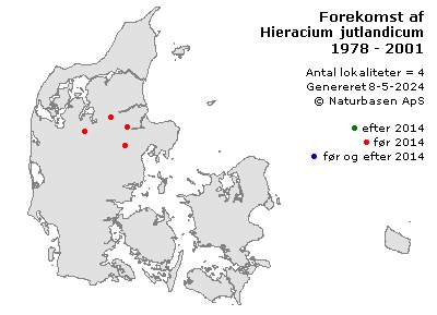 Hieracium jutlandicum - udbredelseskort