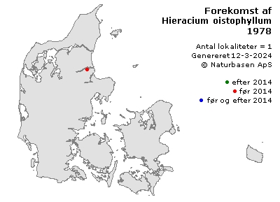 Hieracium oistophyllum - udbredelseskort
