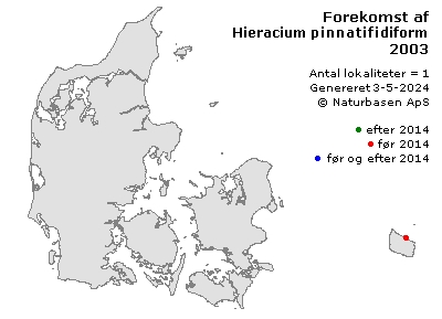 Hieracium pinnatifidiforme - udbredelseskort