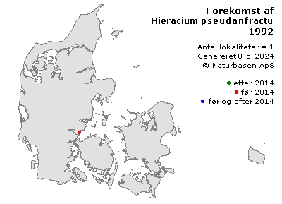 Hieracium pseudanfractum - udbredelseskort
