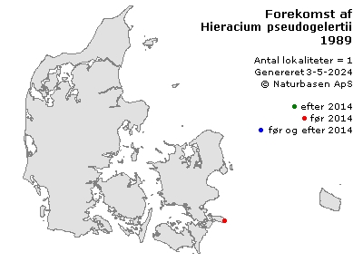 Hieracium pseudogelertii - udbredelseskort