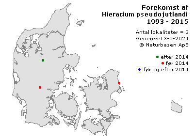 Hieracium pseudojutlandicum - udbredelseskort