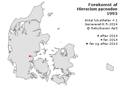 Hieracium pycnodon - udbredelseskort