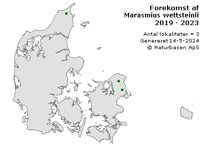 Marasmius wettsteinii - udbredelseskort