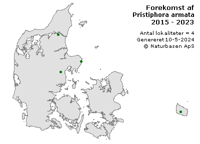 Pristiphora armata - udbredelseskort