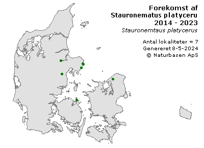 Stauronematus platycerus - udbredelseskort