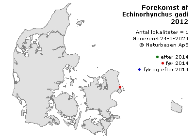 Echinorhynchus gadi - udbredelseskort