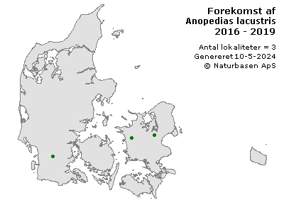 Anopedias lacustris - udbredelseskort