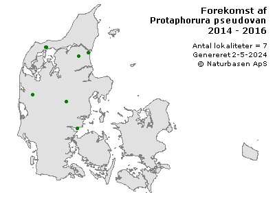 Protaphorura pseudovanderdrifti - udbredelseskort