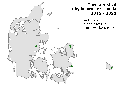 Phyllonorycter cavella - udbredelseskort