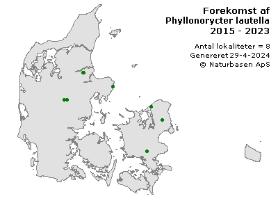 Phyllonorycter lautella - udbredelseskort