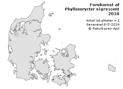 Phyllonorycter nigrescentella - udbredelseskort