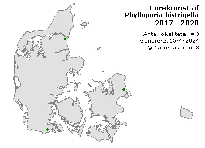 Phylloporia bistrigella - udbredelseskort
