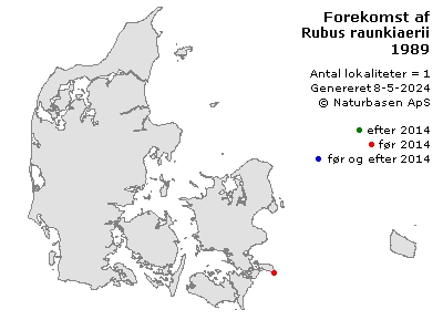 Rubus raunkiaerii - udbredelseskort
