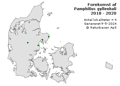 Pamphilius gyllenhali - udbredelseskort