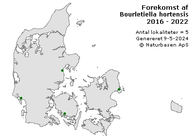 Bourletiella hortensis - udbredelseskort