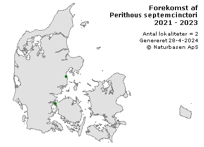 Perithous septemcinctorius - udbredelseskort