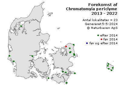 Chromatomyia periclymeni - udbredelseskort