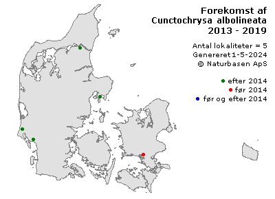 Cunctochrysa albolineata - udbredelseskort