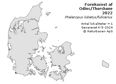 Odins/Thorshane - udbredelseskort