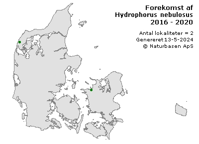 Hydrophorus nebulosus - udbredelseskort